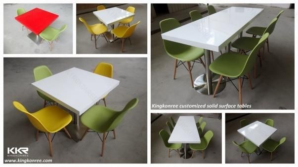 Modern Hotel Table Customized Solid Surface Dining Table