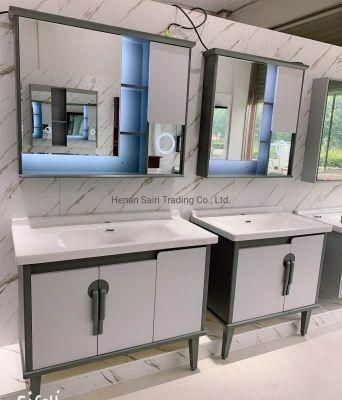 Cheap Price Hot Selling Bathroom PVC Vanity Cabinet with Wash Basin Mirror Set