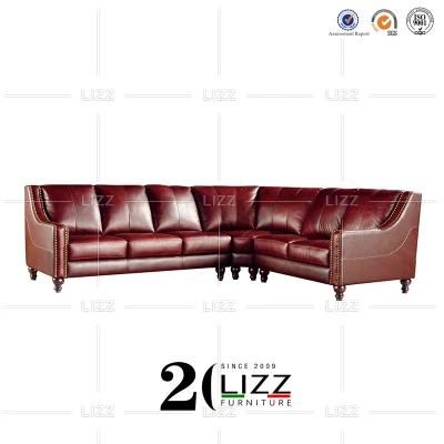 L Shape Sectional Furniture Modern Corner Leather Sofa