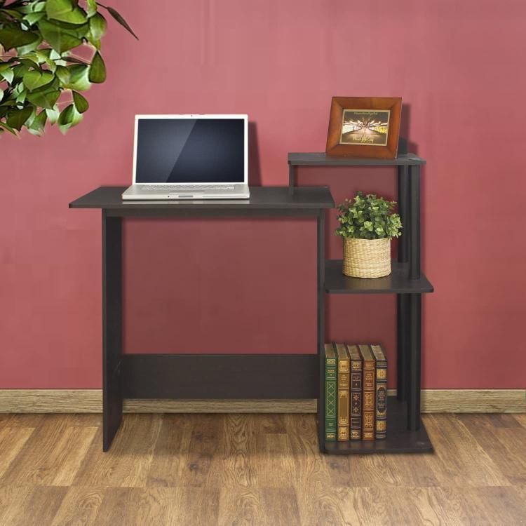 Office Desk with 2-Tier Storage Shelves 47 Inch Computer Desk Modern PC Laptop Workstation Study Working Writing Desk