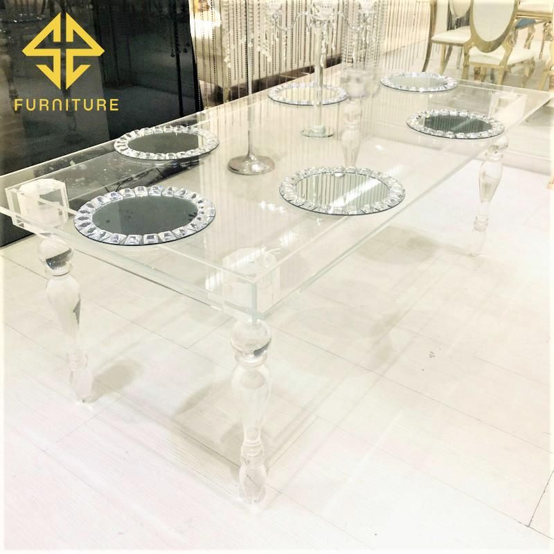 2021 Hot-Selling High Quality Clear Acrylic Dining Table for Home Use