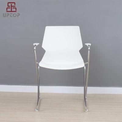 Modern Plastic Dining Chairs Material Stackable White Plastic Chair