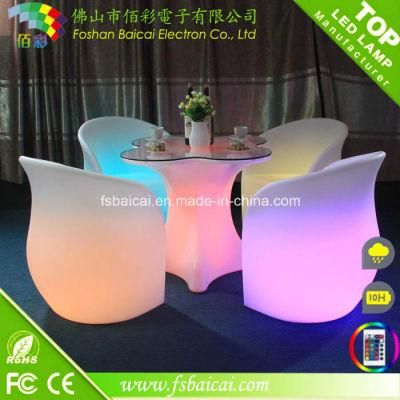 PE Plastic LED Glowing Bar Stool Chair for Nightclub