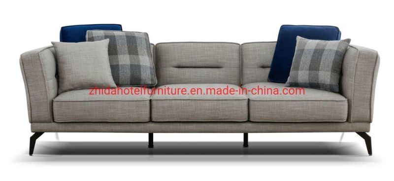 Modern Armrest Fabric 3 Seat Reception L Shape Sectional Sofa Furniture