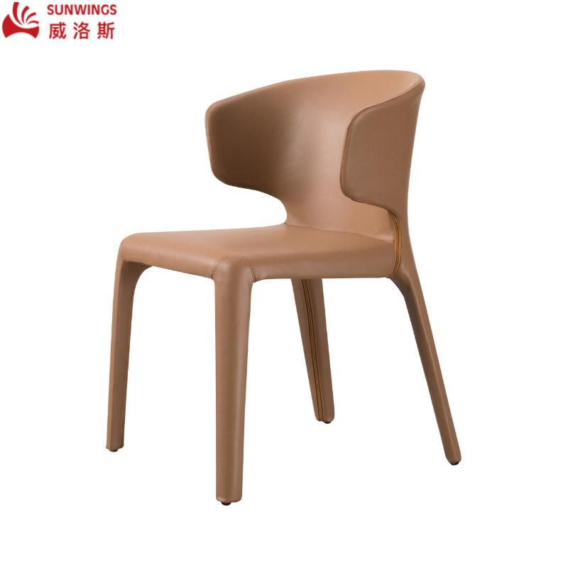 Light and Luxury Design Solid Wood PU Leather All - Covered Dining Chair for Restaurant