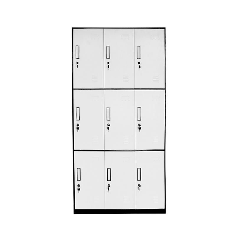 Modern Multifunctional Metal Furniture Cabinet Worker Use Steel 9 Door Storage Locker