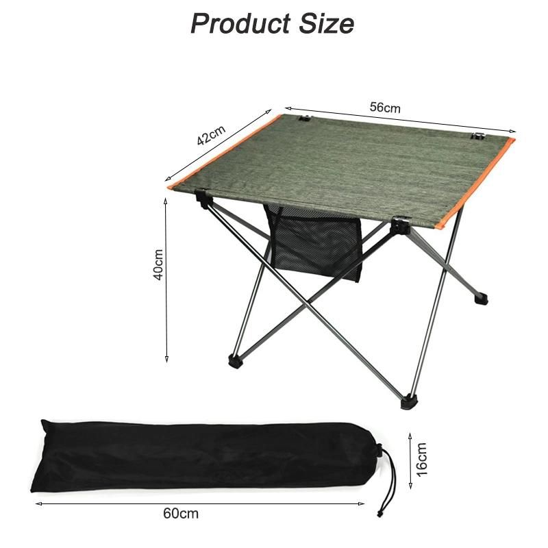 Portable Lightweight Aluminum Folding Table with Pocket