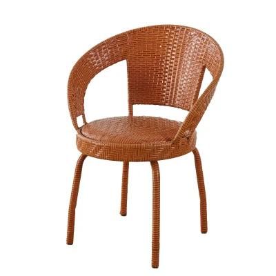 China Wholesale Outdoor Furniture Leisure Dining Room Furniture Patio Garden Hotel Rattan Metal Dining Chair