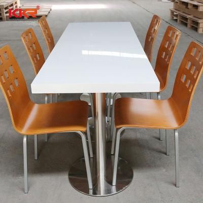 Artificial Marble Top Acrylic Solid Surface Table and Chair for Restaurant
