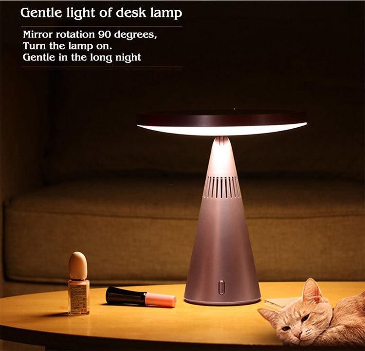 New Items Table Lamp Bluetooth Speaker Glass Mirror with Touch Sensor for Makeup