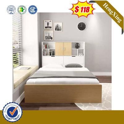 Modern Wooden Bedroom Furniture Set Wardrobe Bookcase Wood Single Double King Queen Size Beds with Mattress