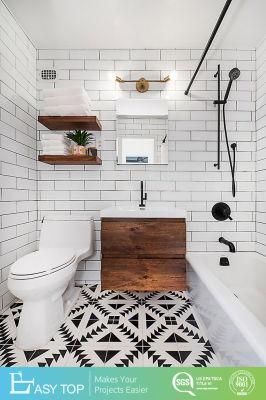 Contemporary Solid Wood Bathroom Vanity with Above Counter Cabinet