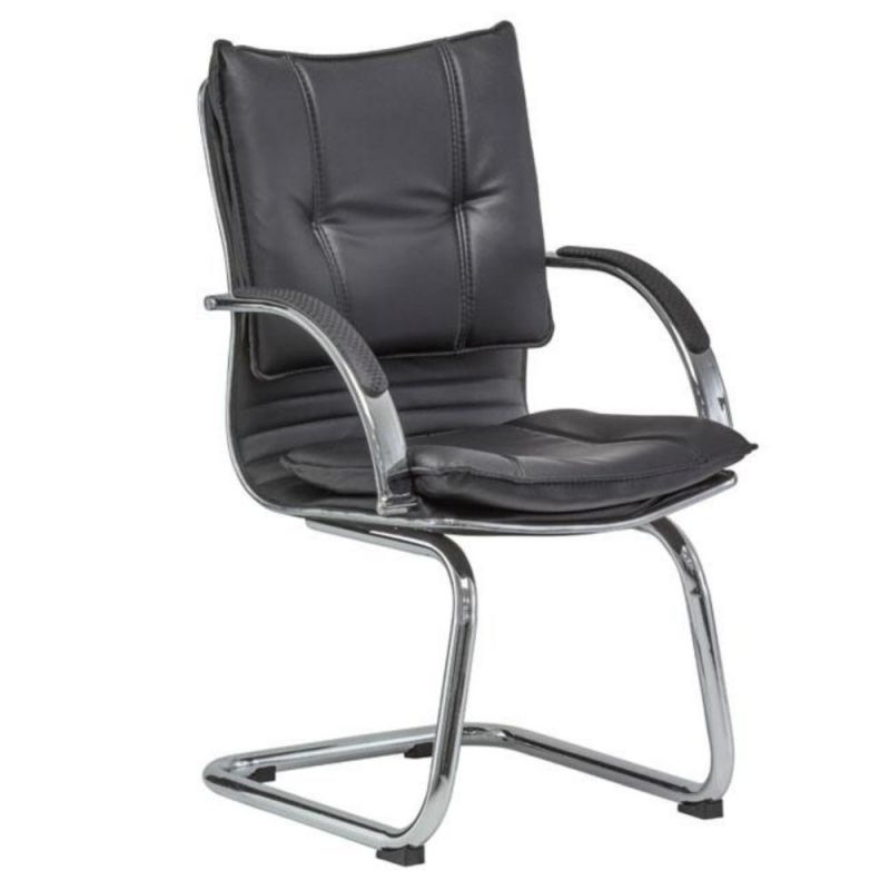 Lisung Guest Chair Modern Leather Metal Sled Base Conference Chairs