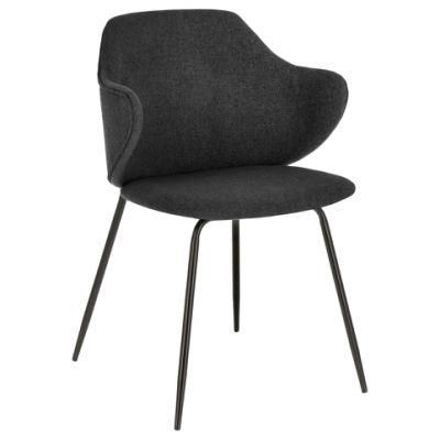 Modern Decoration Black Customized Upholstered Seating Metal Legs Living Room Dining Chair