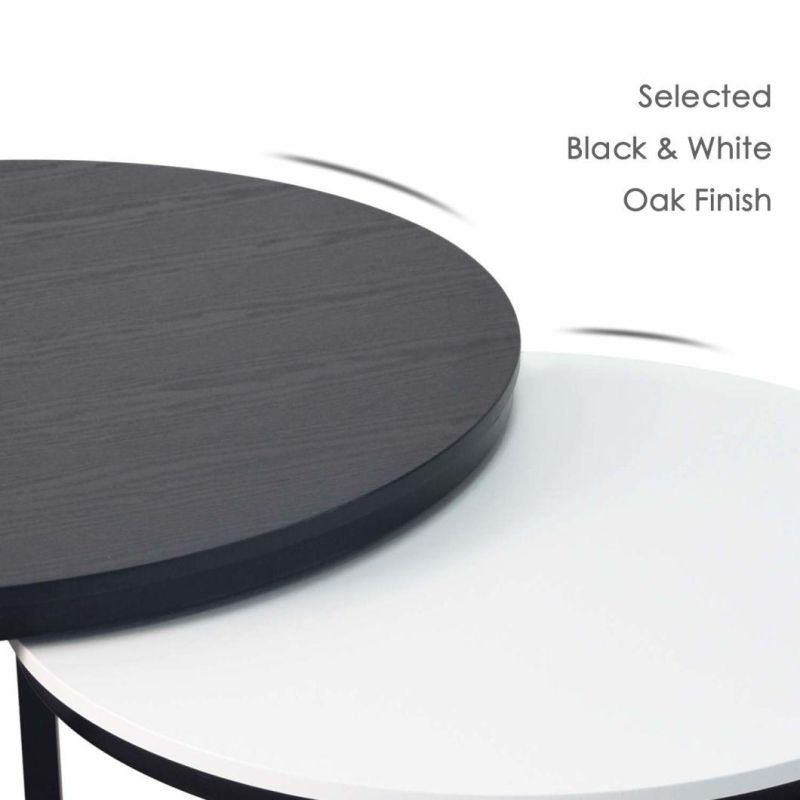 2 Round Nested Tables Combination Round Coffee Table