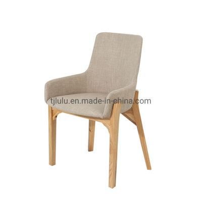 Modern Office Wooden Rufted Patchwork Fabric Dining Chair Upholstery Lounge Leisure Chair