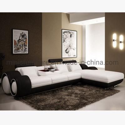 (MN-SF103) Modern Unique Design Furniture L-Shaped Living Room Leather Sofa