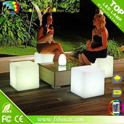 LED Furniture LED Garden Cube Chair 400mm