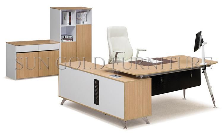 Modern Light Color L Shape Corner Wooden CEO Office Desk
