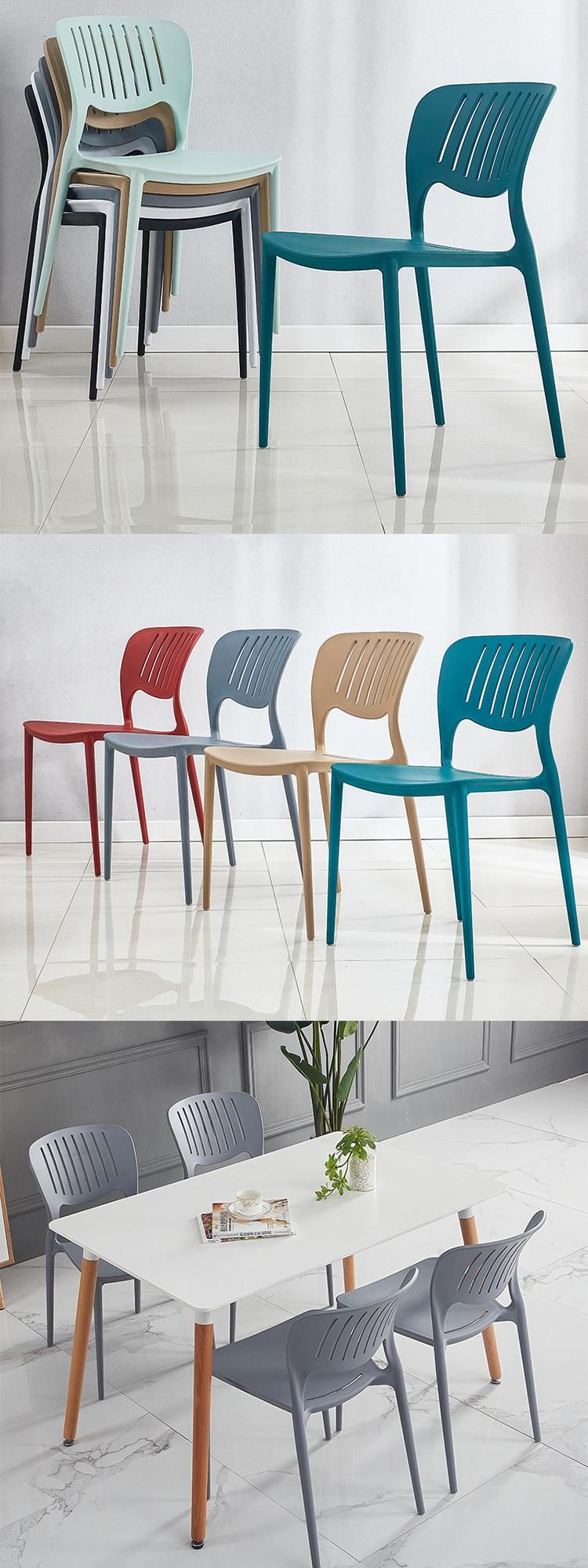 Modern Home Living Room Furniture Stacking PP Plastic Dining Chair for Garden