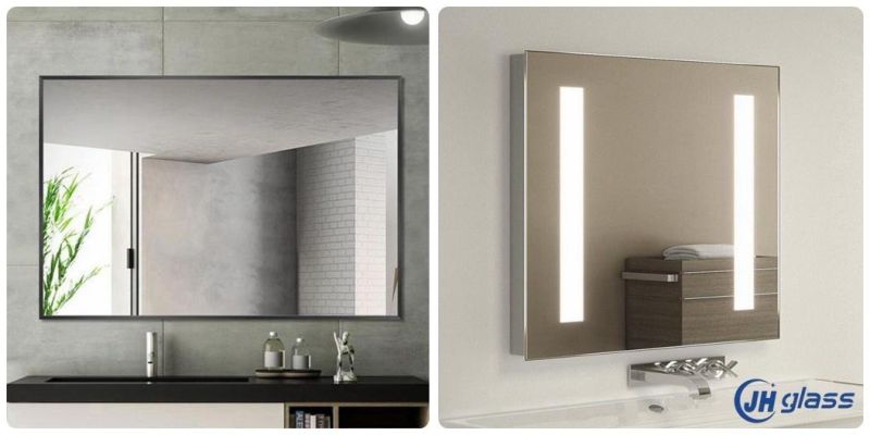 Round Rectangle Beveled Frameless Wall Mirror for Entrances, Bedrooms, Washrooms Vanity Mirror Bathroom Mirror Wall-Mounted Mirror