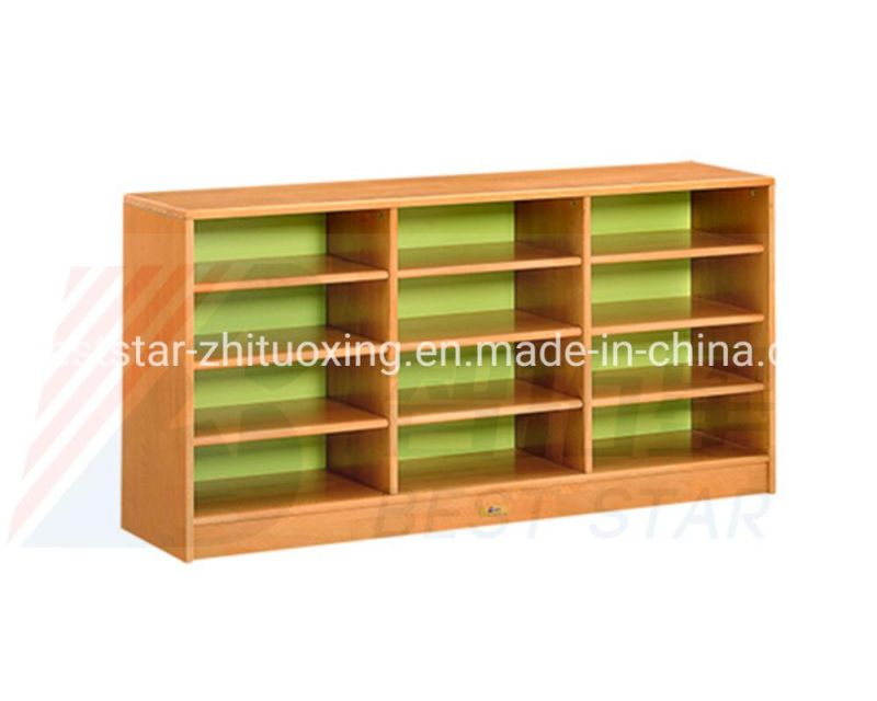 Kindergarten Preschool Nursery School Cabinet, Kids Furniture, Children Care Center Shoes Cabinet. Wooden Shoes Rack Cabinet