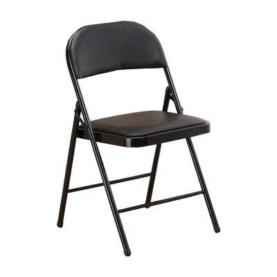 Wholesale Outdoor Meeting Room Living Room Office Furniture PU Seat Folding Chair with Metal Legs