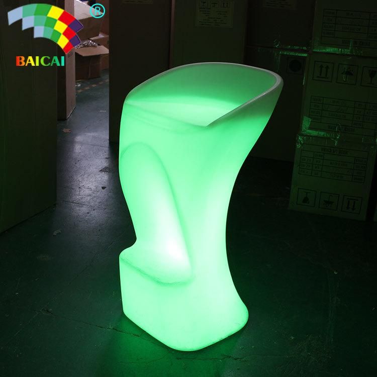 Plastic Outdoor Bar Furniture LED Bar Chair Stool