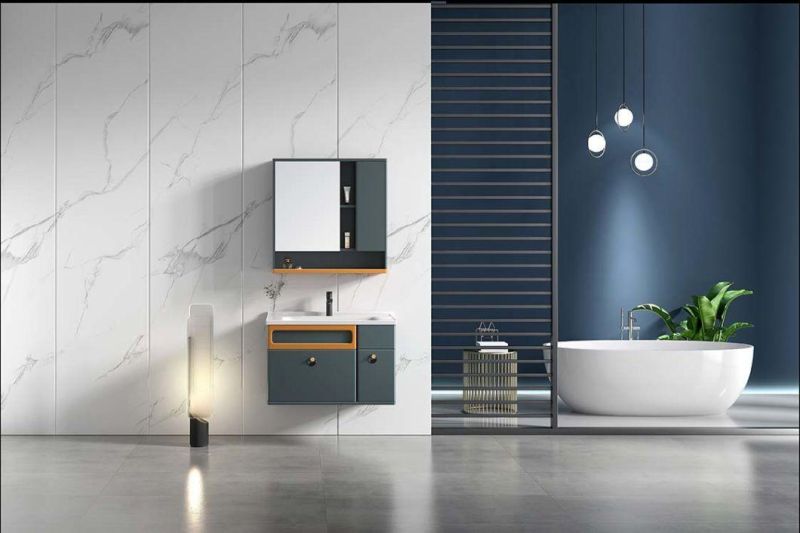 Hangzhou Wholesale Home Use Wall-Mounted Bathroom Furniture Set with Waterproof Storage Mirror Sink