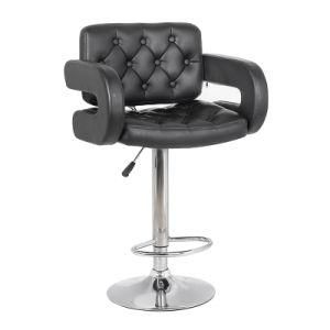 Modern Adjustable High Back PU Swivel Bar Chair with Footrest