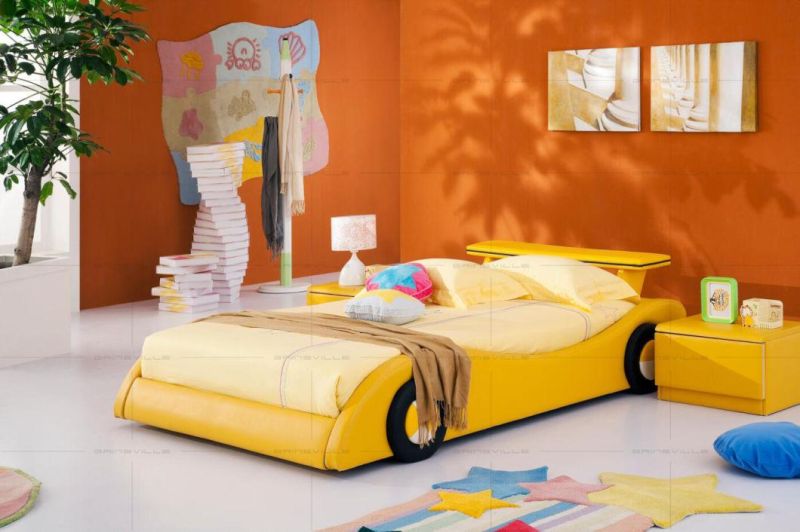 Fresh Color Children Beds Fashion Child Bedroom Furniture Single Upholstered Kids Bed