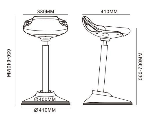 Rotatable Ergonomic Height Adjustable Wobble Chair