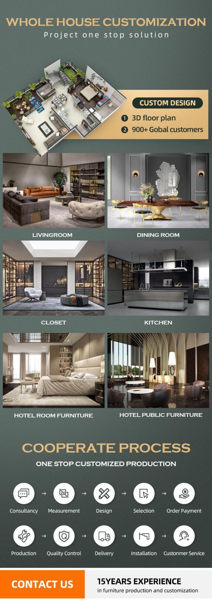 2021 Luxury Kitchen Furniture Solid Wood Cabinet Dark Color