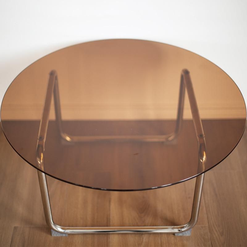 Modern Glass Furniture Light Luxury Leisure Transparent Small Round Table