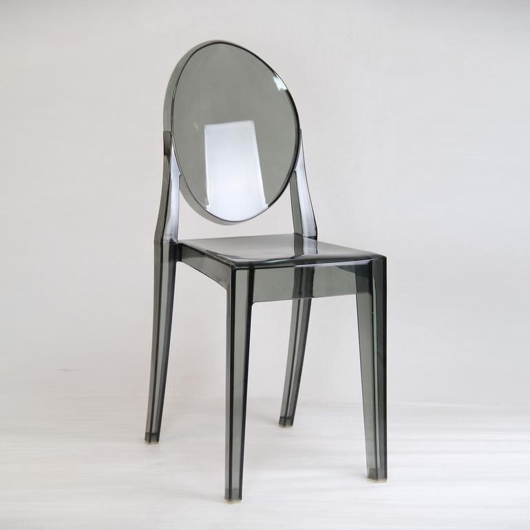 Modern Stacking Transparent Clear Resin Acrylic Ghost Dining Chair with Armrest