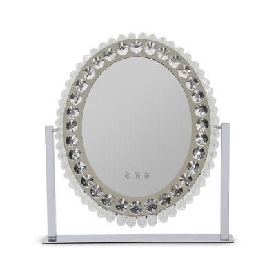 Crystal LED Makeup Vanity Mirror with Lights Dimmable and Touch