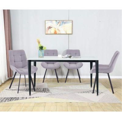 Modern Luxury Dining Room Furniture New Household Rectangular Restaurant Sintered Stone Top Dining Tables Set 4 Chairs