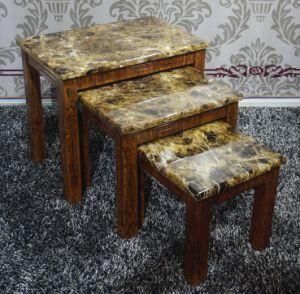 Modern Nesting Table with Marble Effect Top