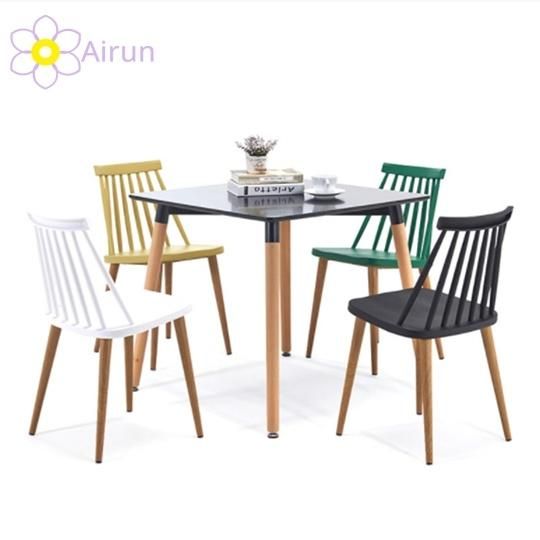 New Design Indoor Event Metal Plastic Windsor Chair Stackable Used Restaurant Wooden Dining Table and Chair