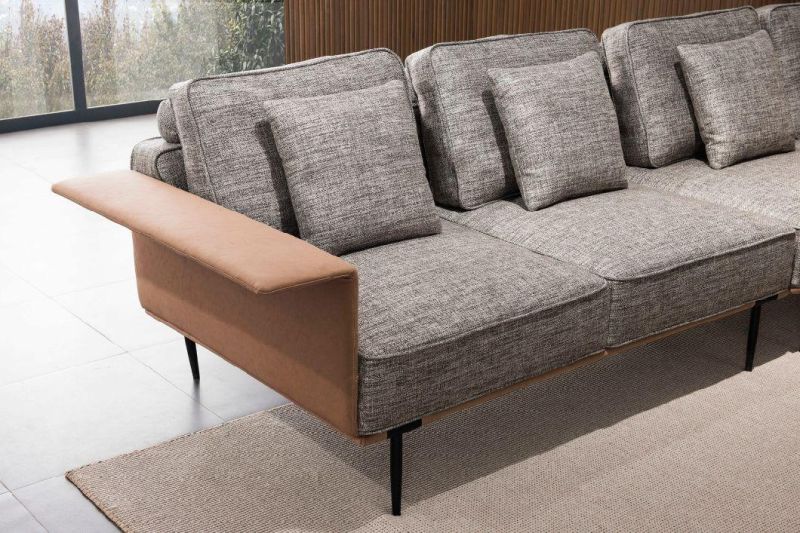 Guangdong Factory Living Room Sectional Corner Fabric Furniture Fabric Sofa