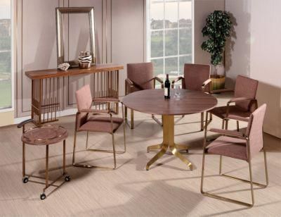 Morden Home Furniture Luxury Round Dining Table with 5-Set for Dining Room