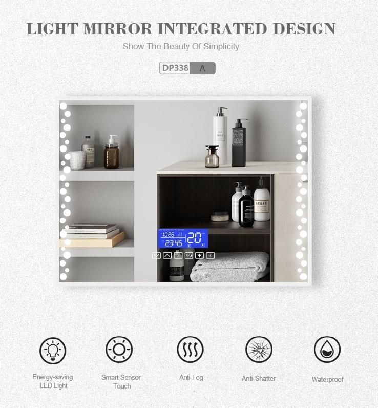 Dimmable Brightness LED Anti-Fog Wall Mirror for Makeup