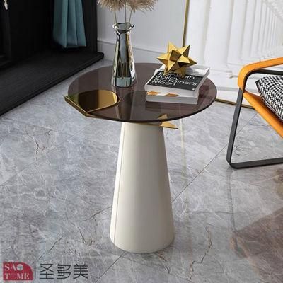 Elegant Stainless Steel Glass Top Coffee Table
