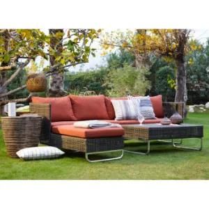 Modern Leisure Fabric Aluminium Resin Wicker Outdoor Furniture Sectional Couch Sofa
