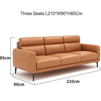 Hot Sell Modern Foshan Leather 1+1+3 Genenie Italian Leather Office Sofa Set