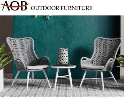 Modern All Weather Outdoor Garden Furniture Rope Woven Chair Leisure Balcony Sets with End Table