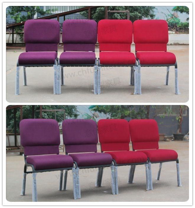 Metal Steel Stackable Padded Ergonomic Chapel Worship Church Chair Yc-G38