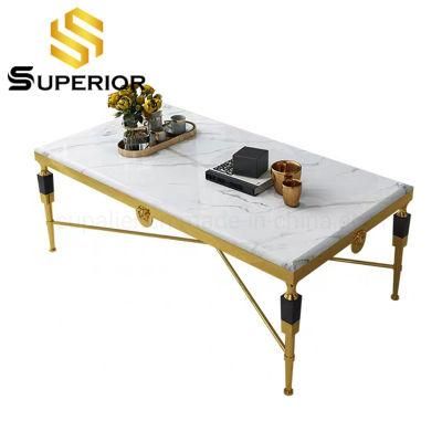 Dubai Luxury Hotel Lounge Metal Gold Coffee Table