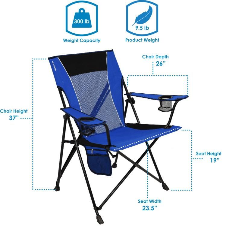 Dual Lock Portable Camping and Sports Beach Travel Picnic Metal Folding Chair