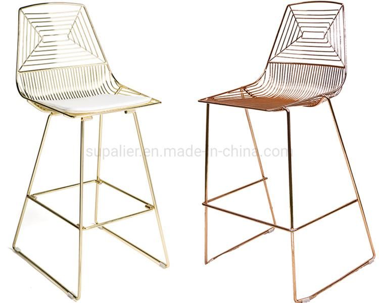 Latest Design Metal Gold Frame Bar Chairs with Cocktail Tables